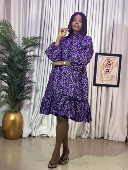 TEMITOPE SHIRT DRESS(Purple)