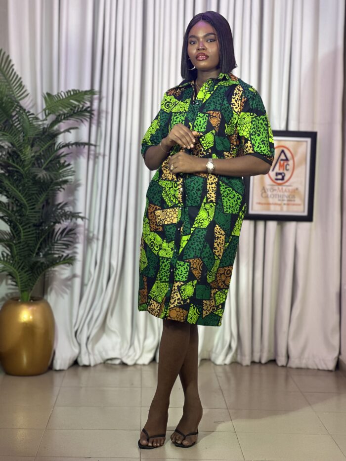 KOREWA SHIRT DRESS(Green) - Image 1