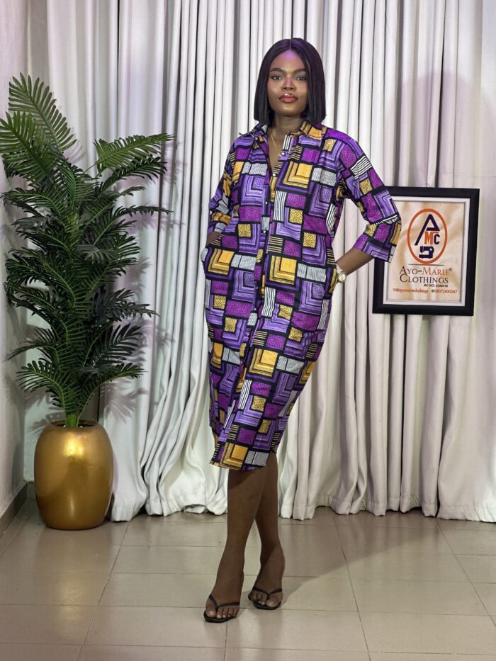 KOREWA SHIRT DRESS(purple) - Image 1