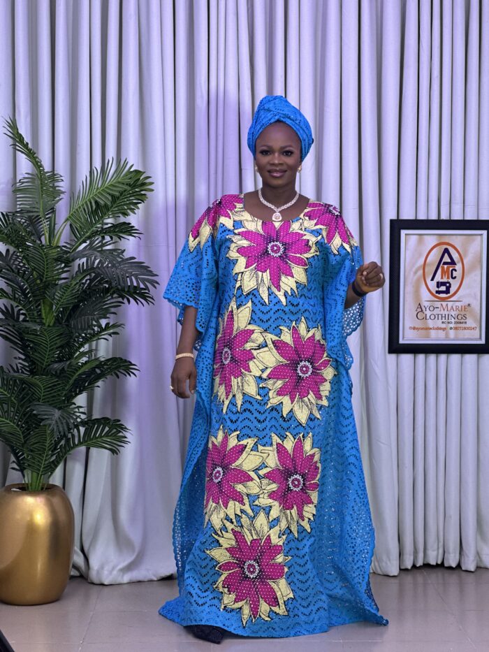 PRISCY LACE X ANKARA DRESS - Image 2