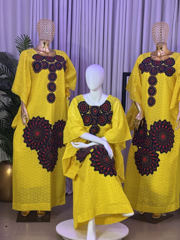 ABIBAT LACE X ANKARA DRESS - Image 1